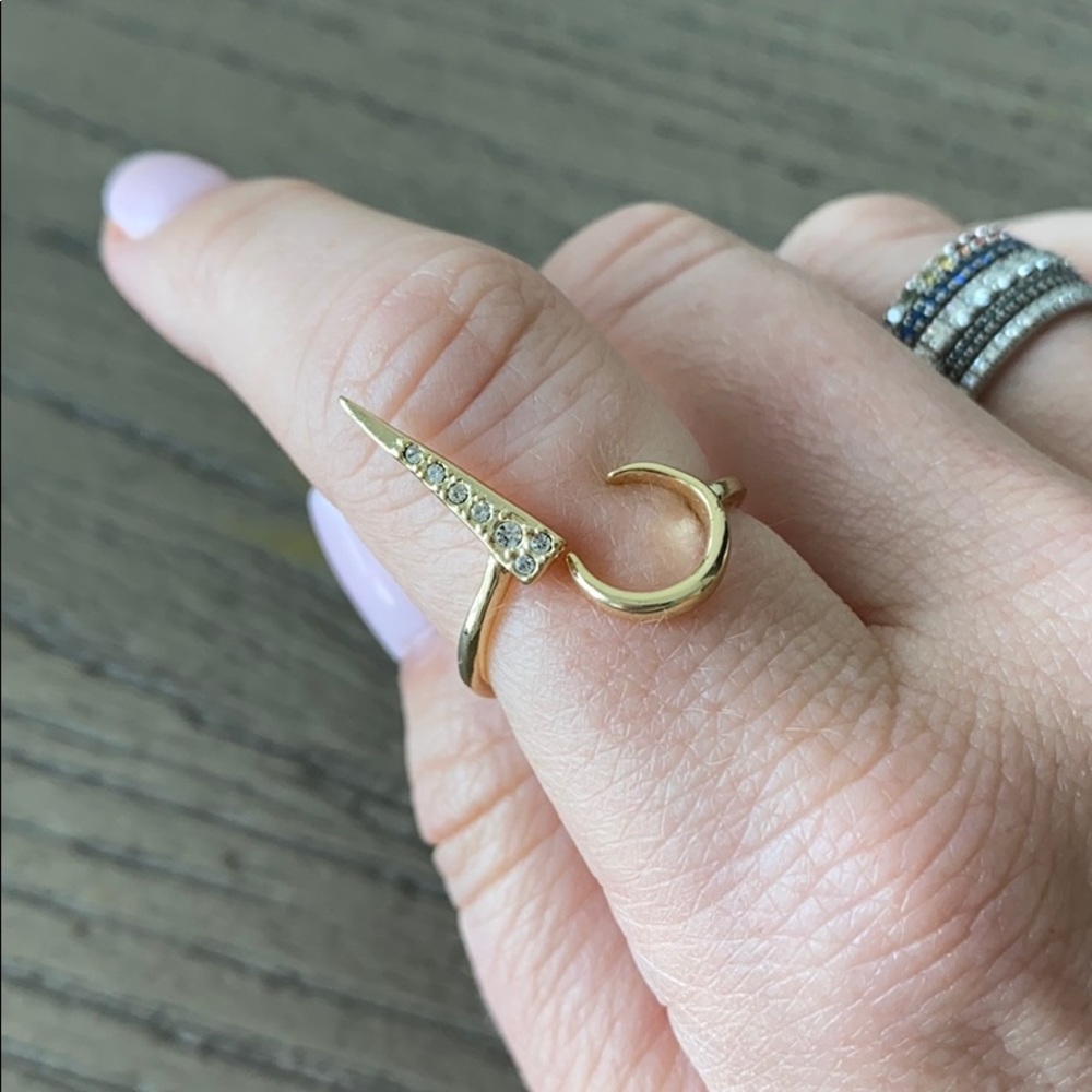 Luv AJ spike & Open Crescent Ring